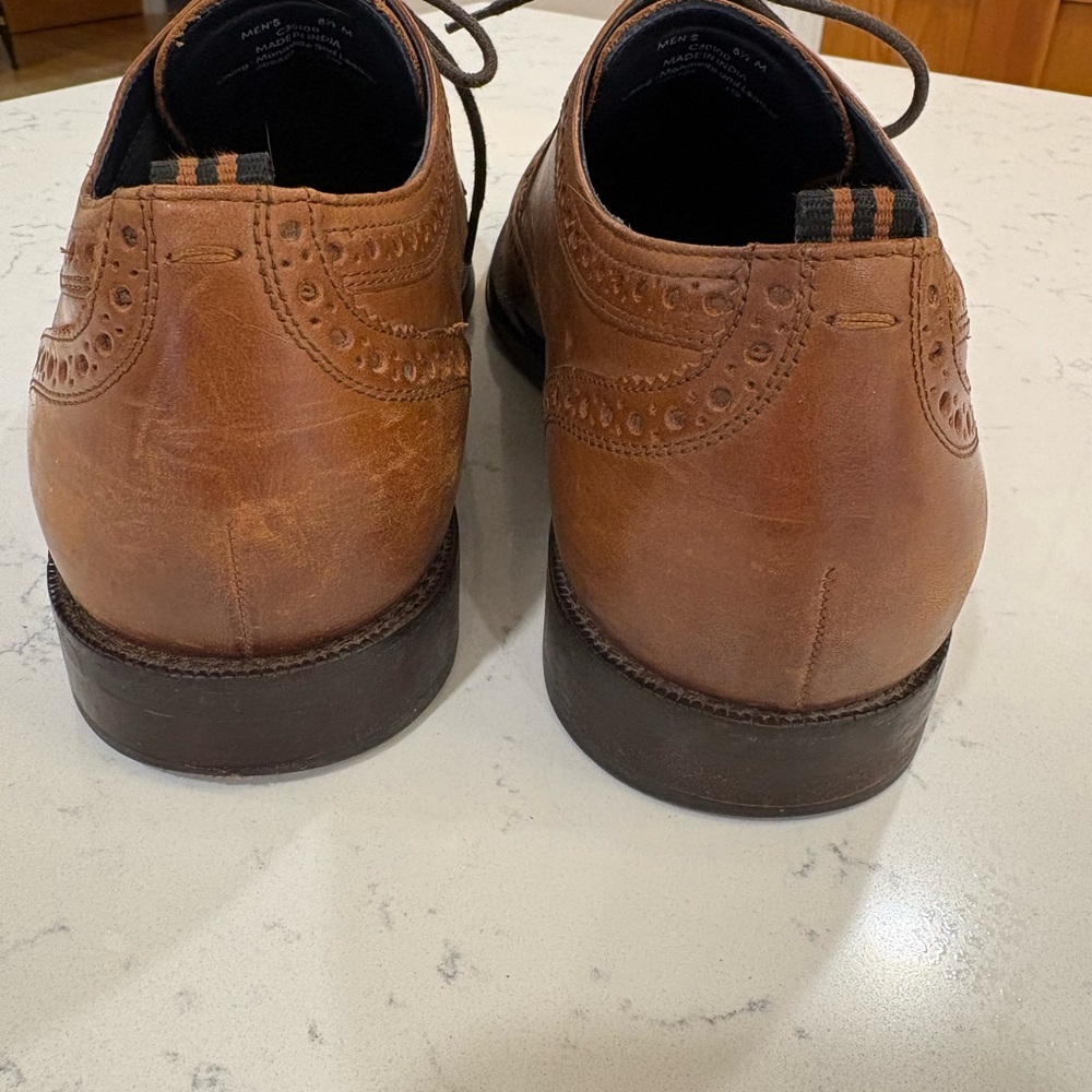 Cole Haan Men’s Brown Leather Wingtip Brogue Dress Shoes - Size 8.5 - Picture 5 of 10